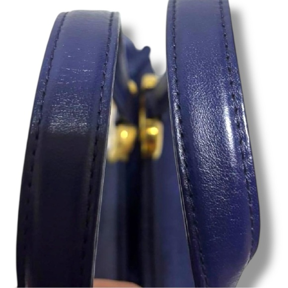 MCM Vintage Blue Jacquard Tote Bag with Gold-Tone Hardware | Made in Germany - Picture 10 of 16